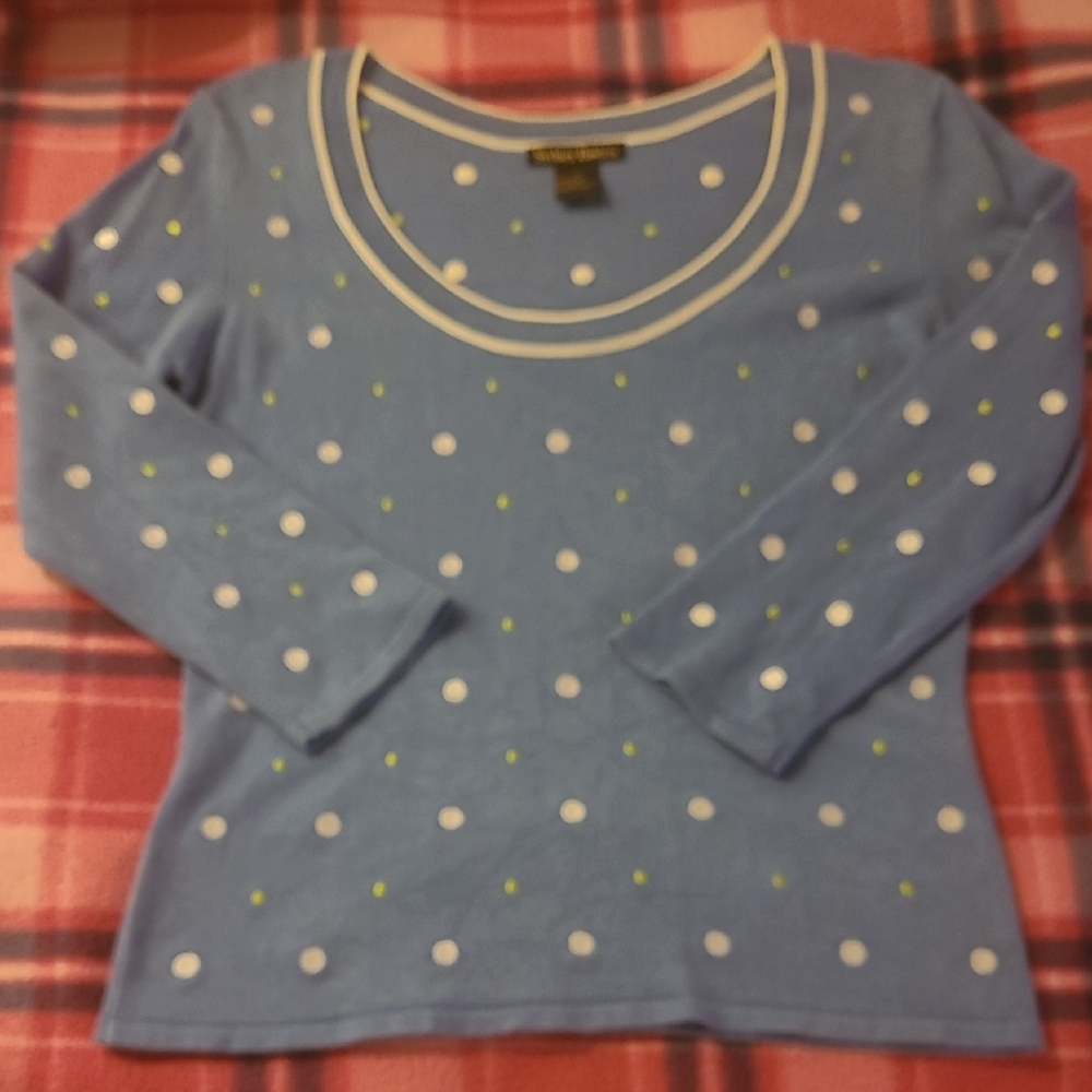 Periwinkle 3/4 sleeve Scoop Neck Top